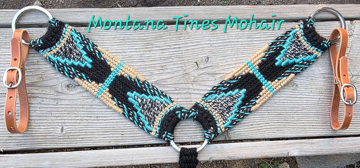 Black,aqua,sandstone breast collar