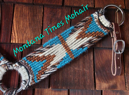 Natural and teal breast collar