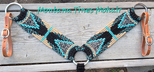 Black,aqua,sandstone breast collar