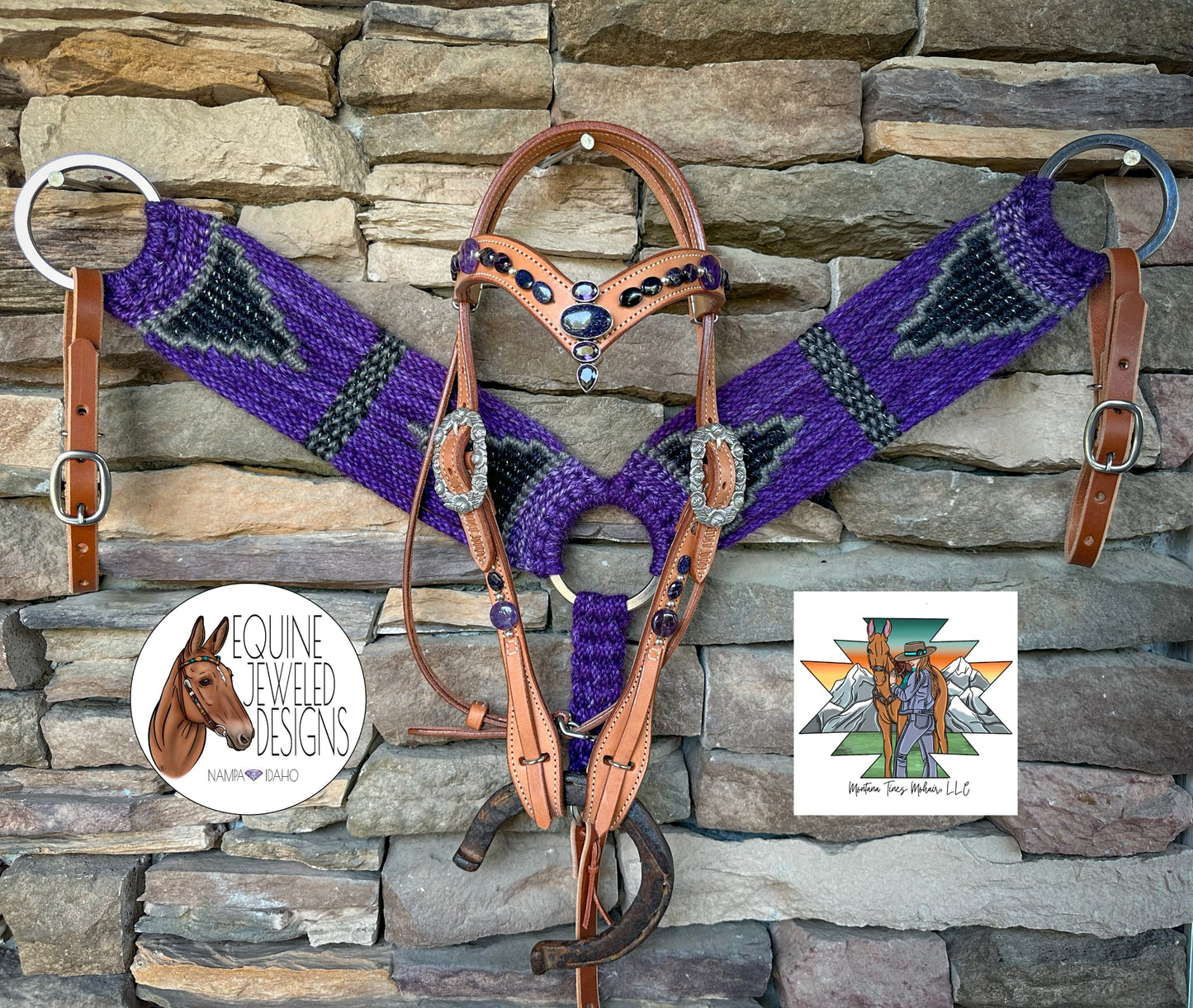 Purple,black sparkling set