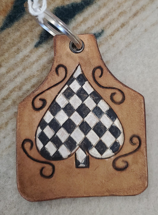 Spade cattle tag Keychain