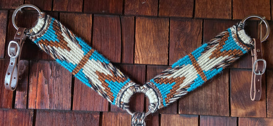 Natural and teal breast collar